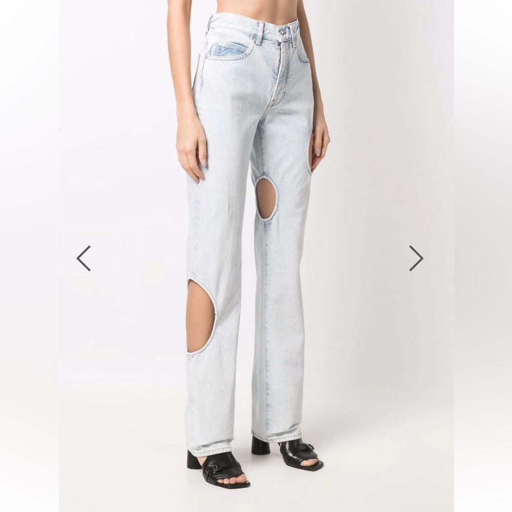 Off White Meteor Cut-Out Light Blue Women's Jeans - Picture 2 of 12